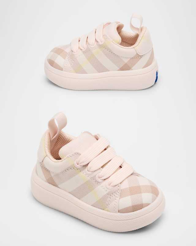 Girl's Cambridge Cotton Check Sneakers, Baby